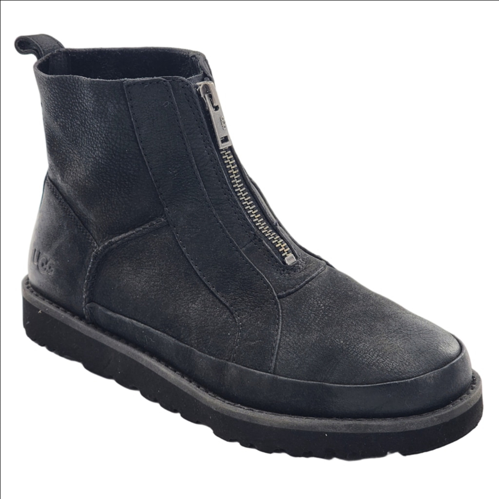 UGG Zip-Up Leather Ankle Boots Black Women’s Size 7 (EU 38)